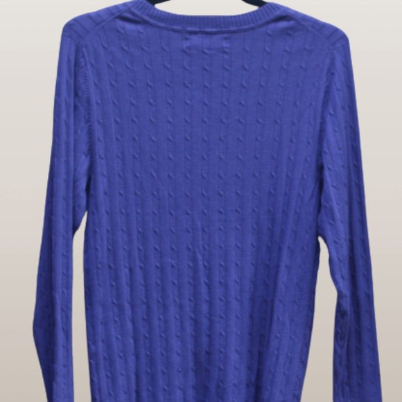 Old Navy Classic Cable Knit V-Neck Pullover Sweater Long Sleeve (Sz Large) - Picture 7 of 11